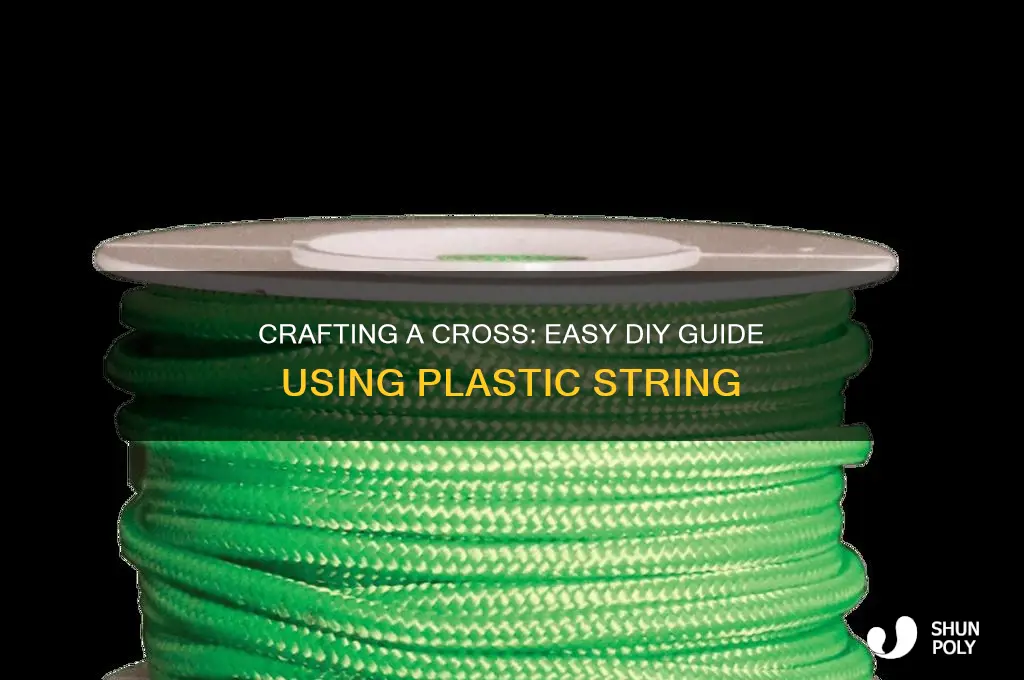 how to make a cross with plastic string