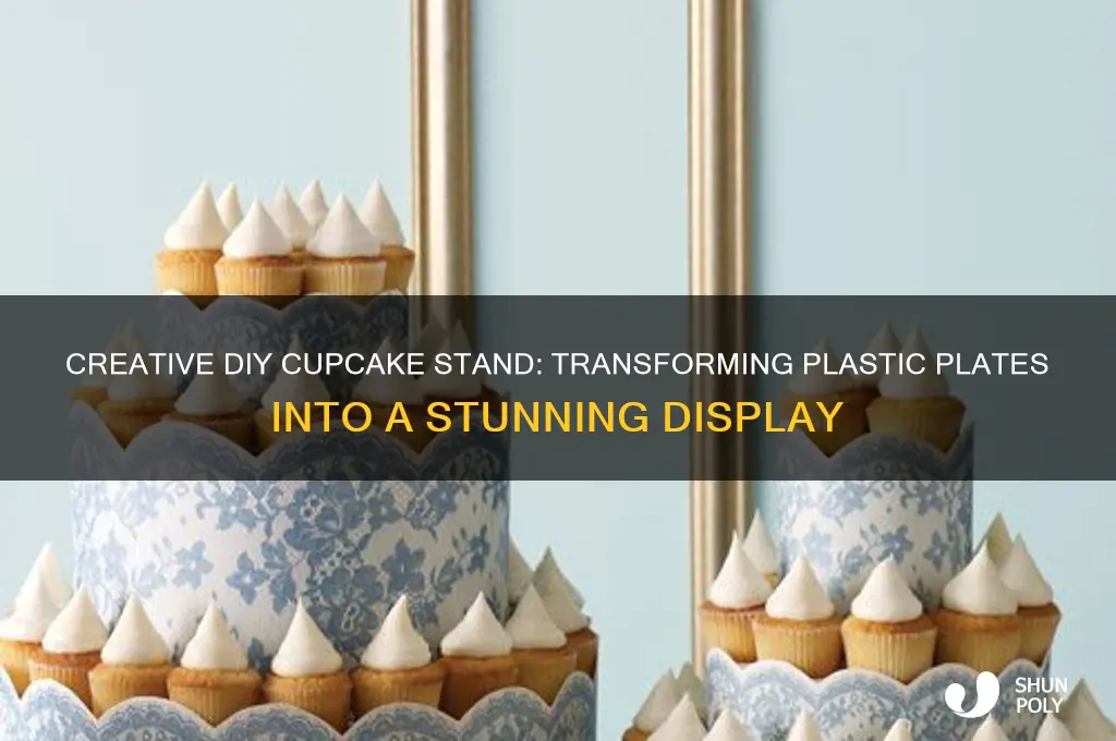 how to make a cupcake stand out of plastic plates
