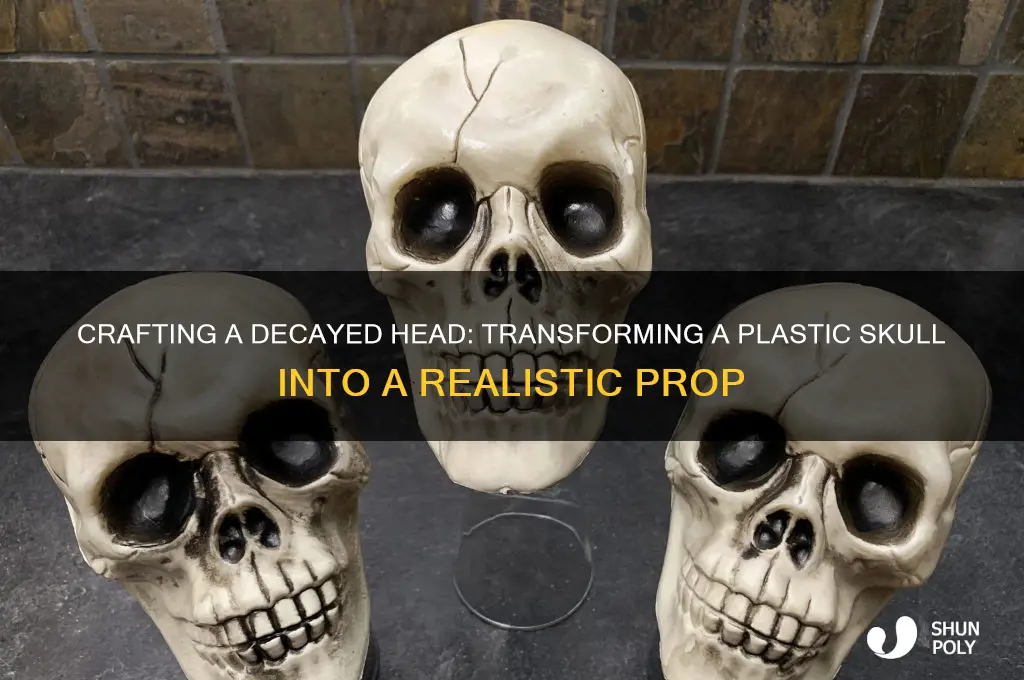 how to make a decayed head from a plastic skull