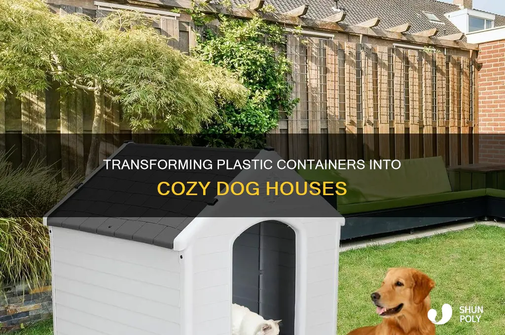 how to make a dog house from plastic container