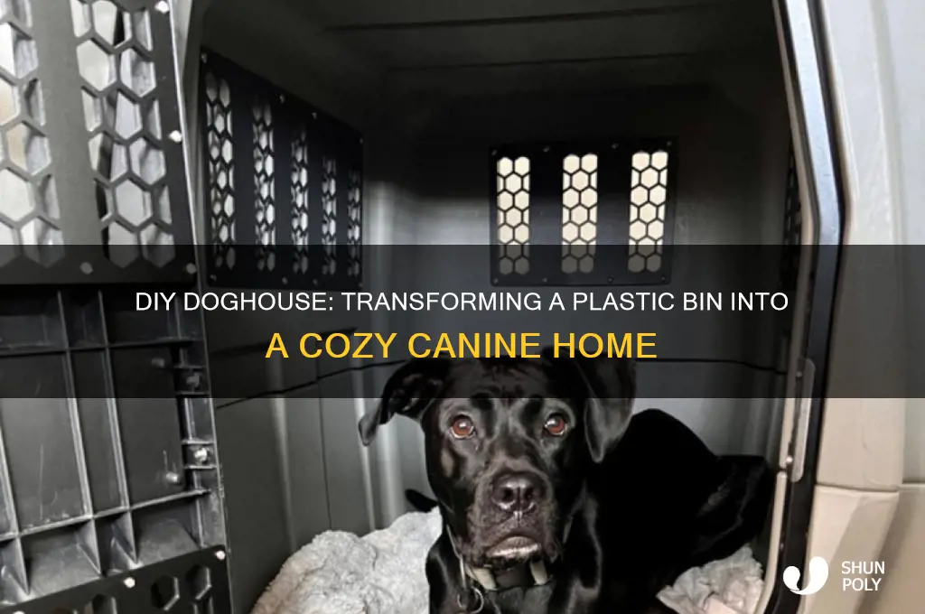 how to make a doghouse out of a plastic bin