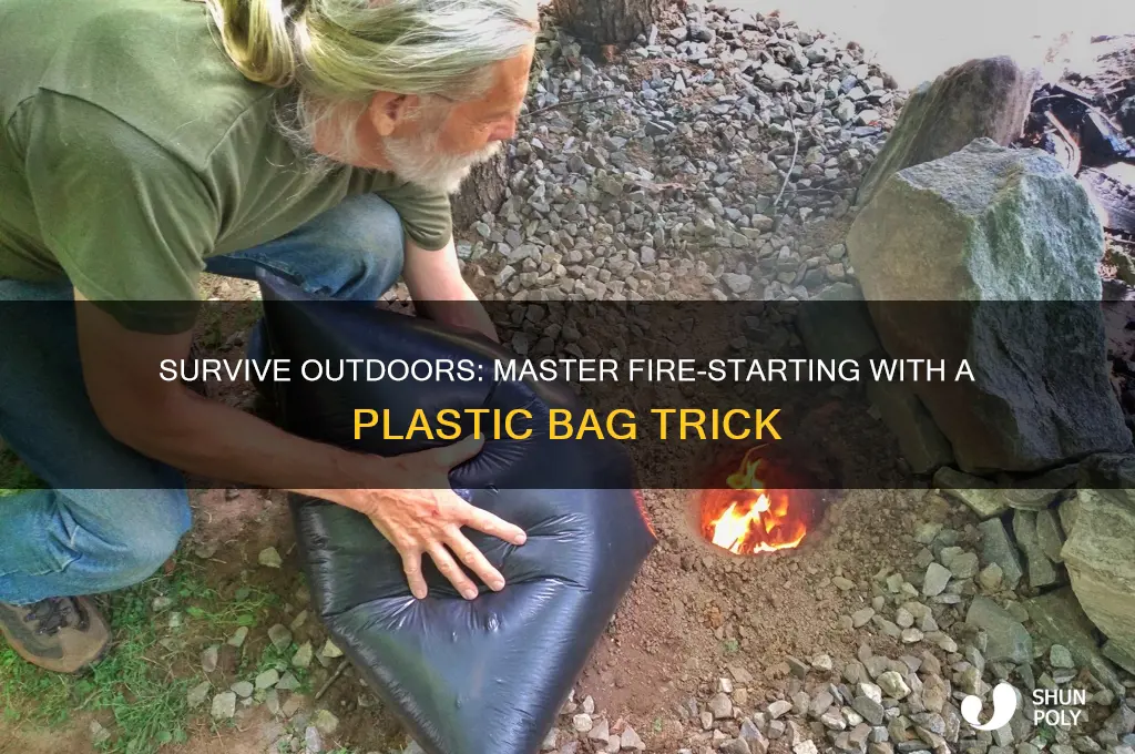 how to make a fire using a plastic bag