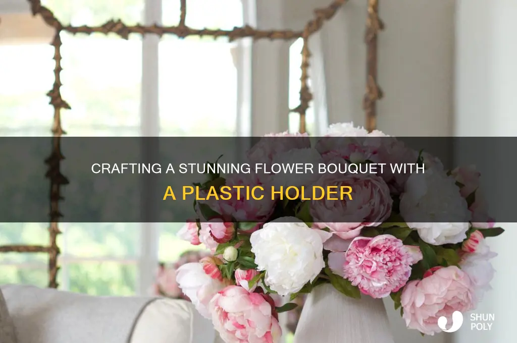 how to make a flower bouquet with plastic holder