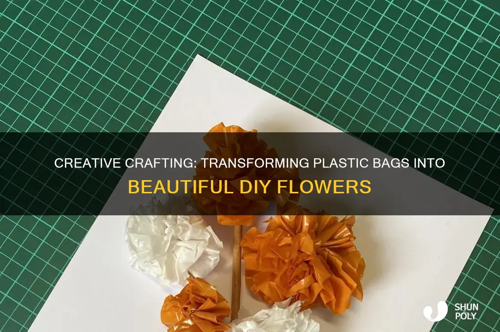 how to make a flower with plastic bag