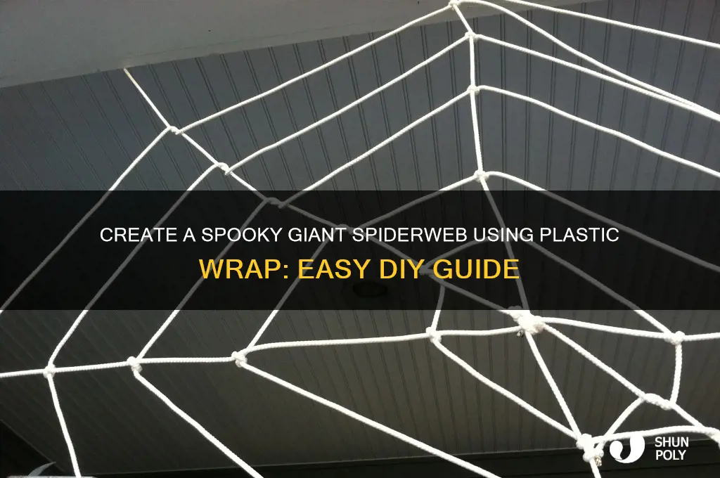 how to make a giant spiderweb with plastic wrap