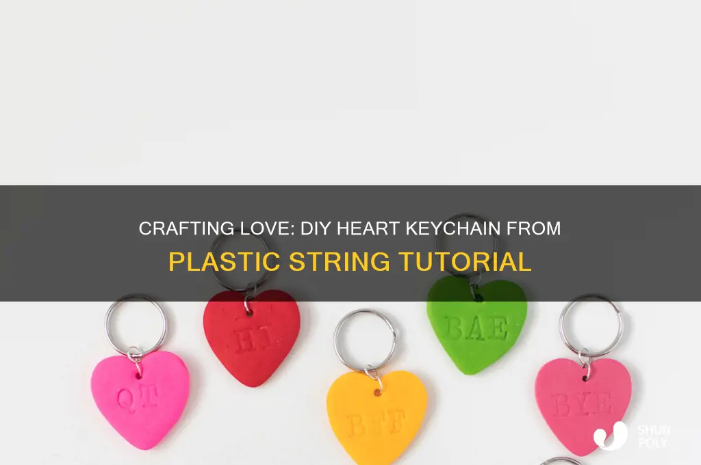 how to make a heart keychain out of plastic string