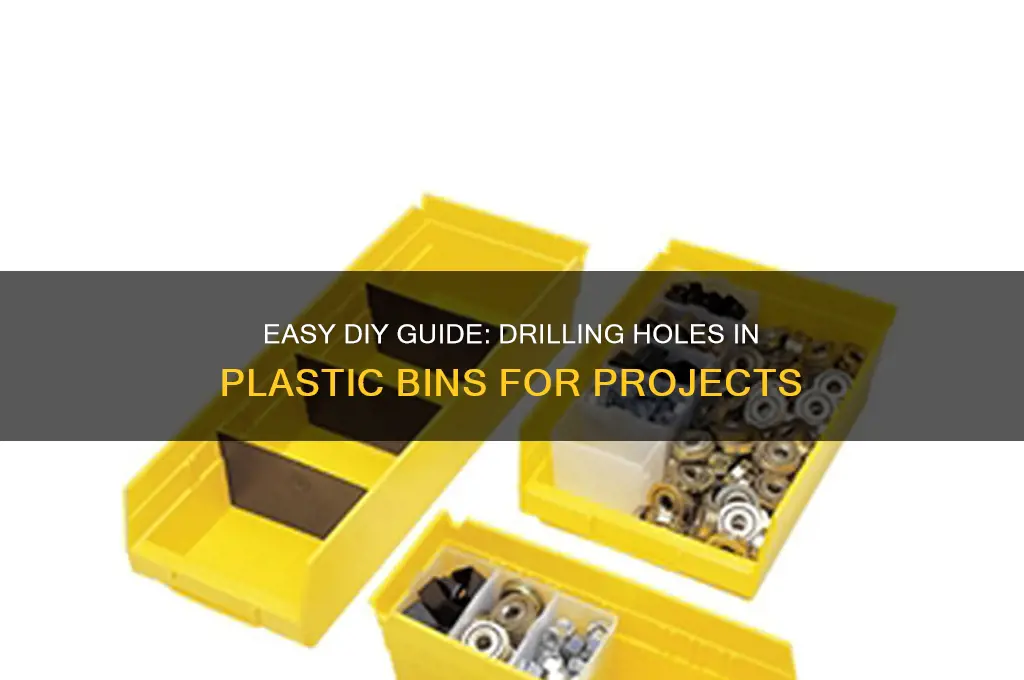 how to make a hole in a plastic bin