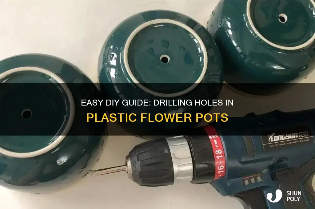 how to make a hole in plastic flower pot