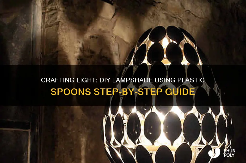 how to make a lampshade from plastic spoons