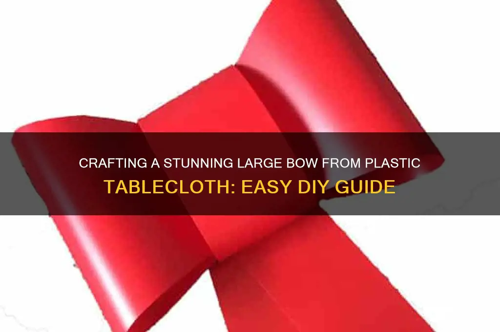 how to make a large bow out of plastic tablecloth