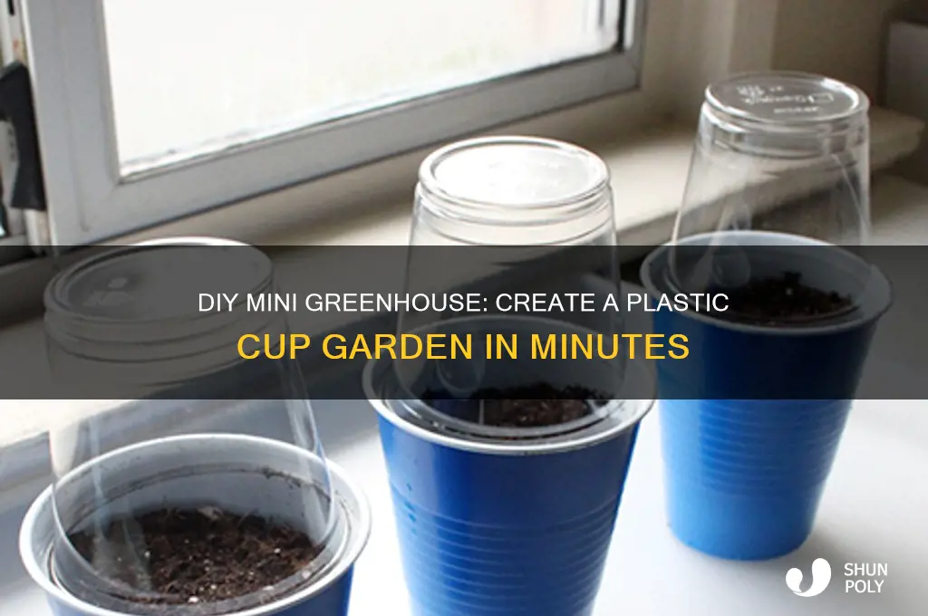 how to make a mini greenhouse with a plastic cup