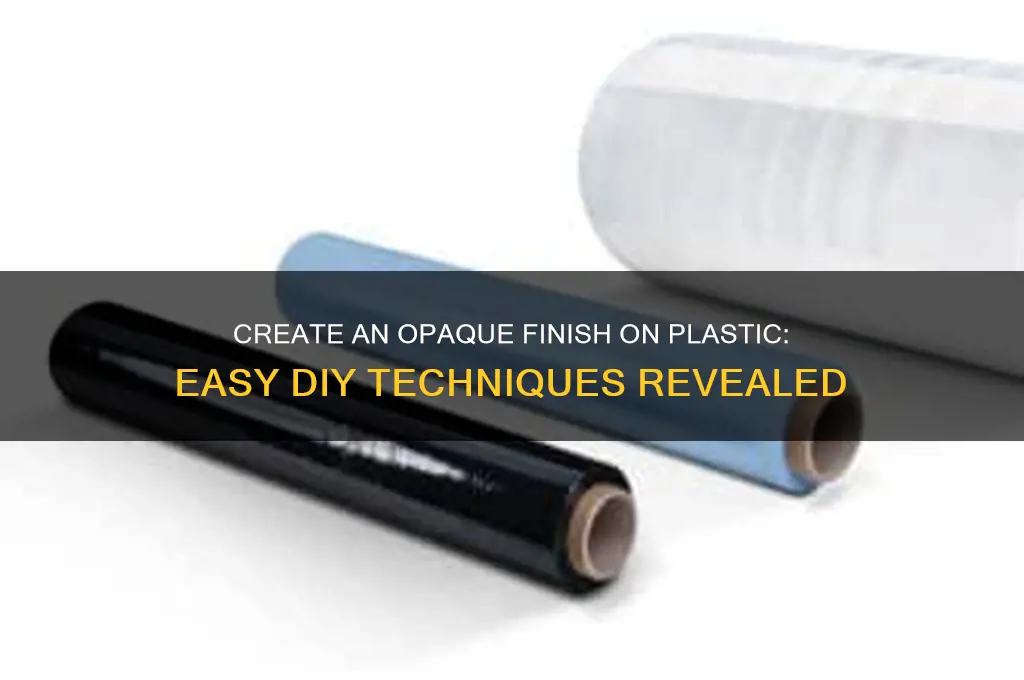 how to make a opace look on plastic
