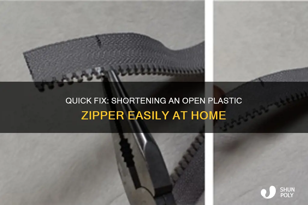 how to make a opened plastic zipper shorter