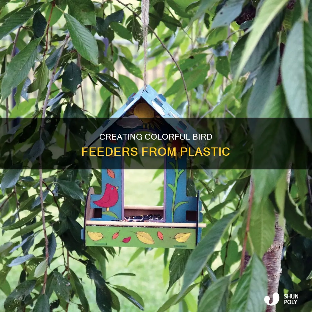 how to make a painted plastic bird feeders