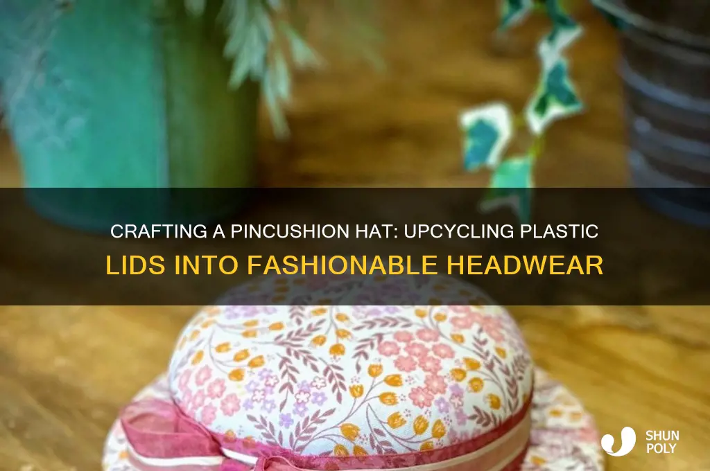 how to make a pincushion hat out of plastic lid