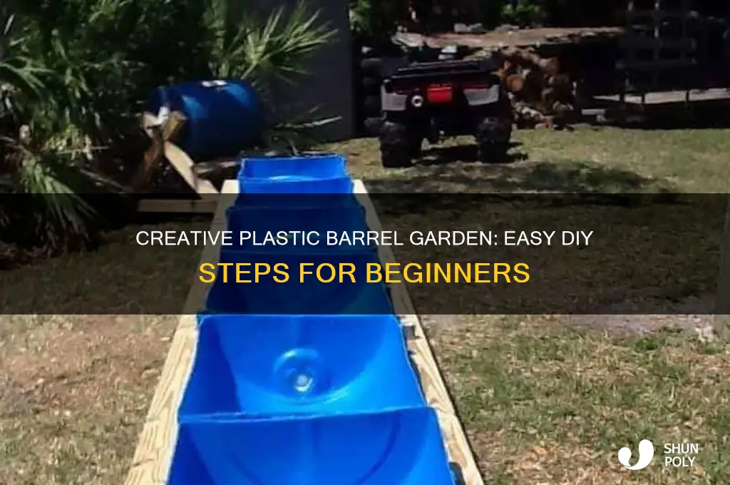 how to make a plastic barrel garden