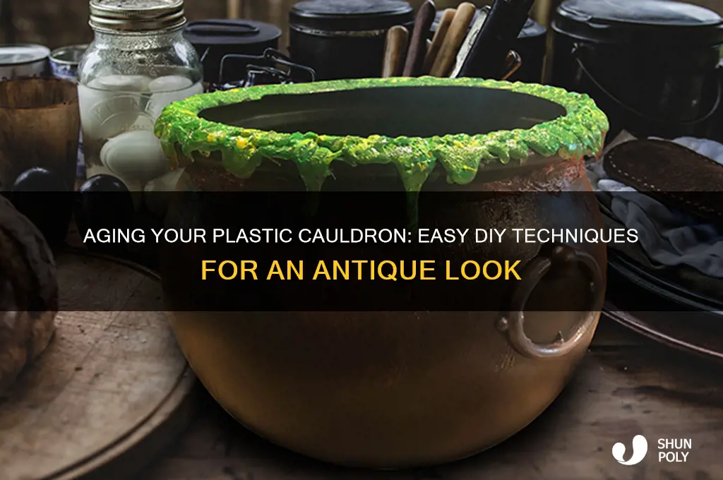 how to make a plastic cauldron look old