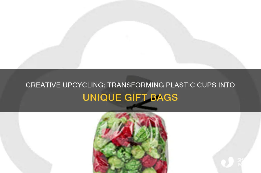how to make a plastic cup into a gift bag