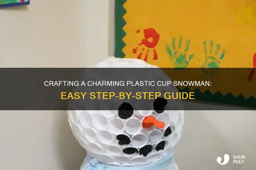 how to make a plastic cup snowman step by step
