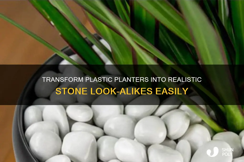 how to make a plastic planter look like stone