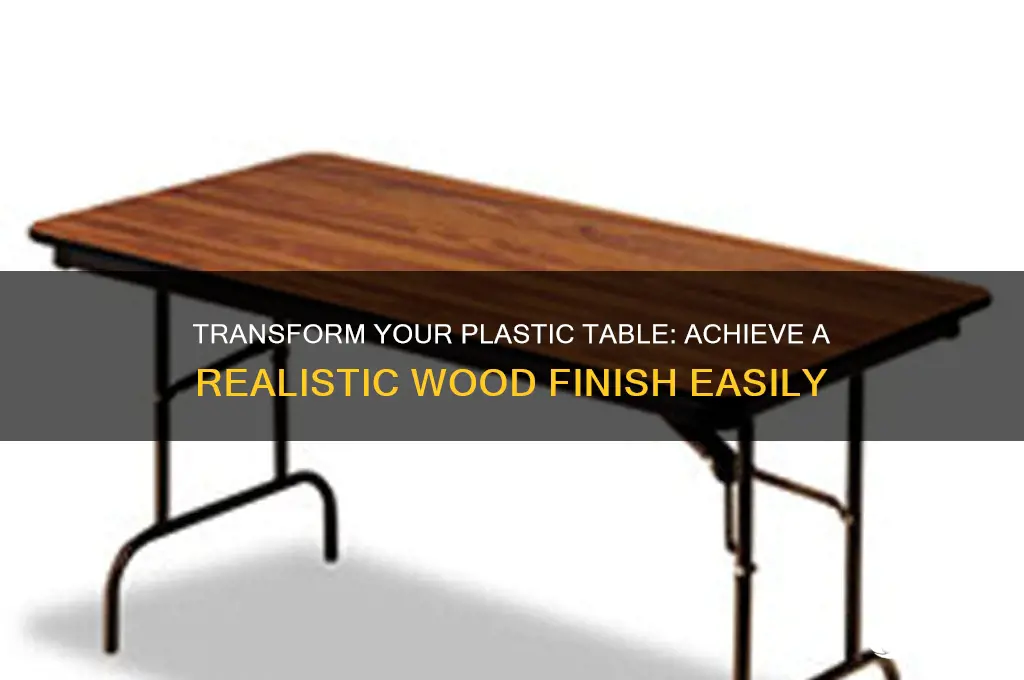 how to make a plastic table look like wood