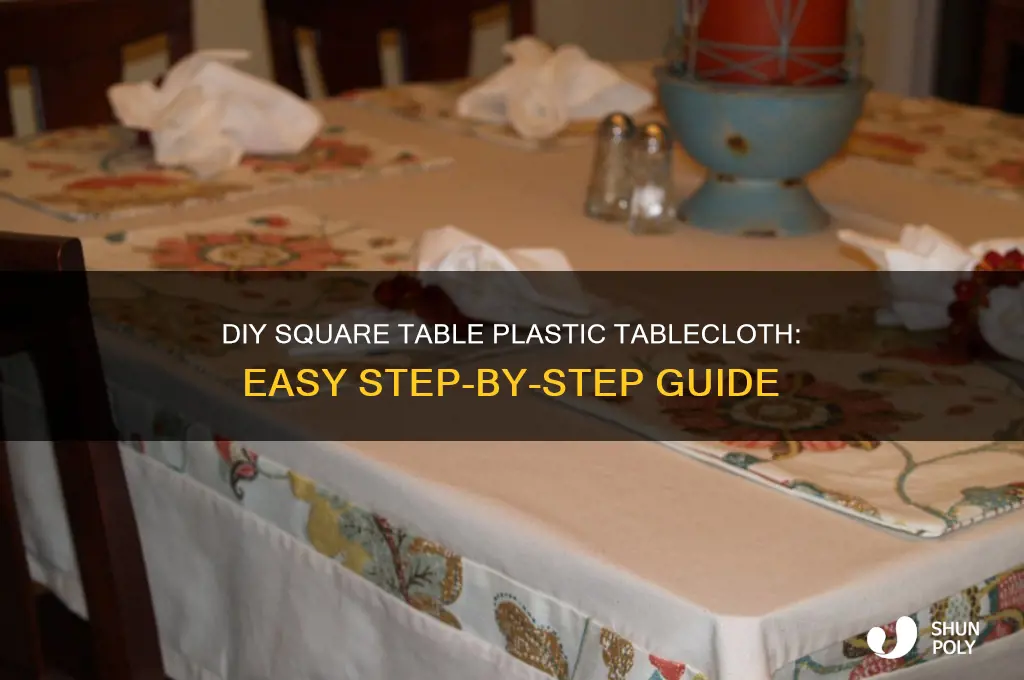 how to make a plastic tablecloth for square table
