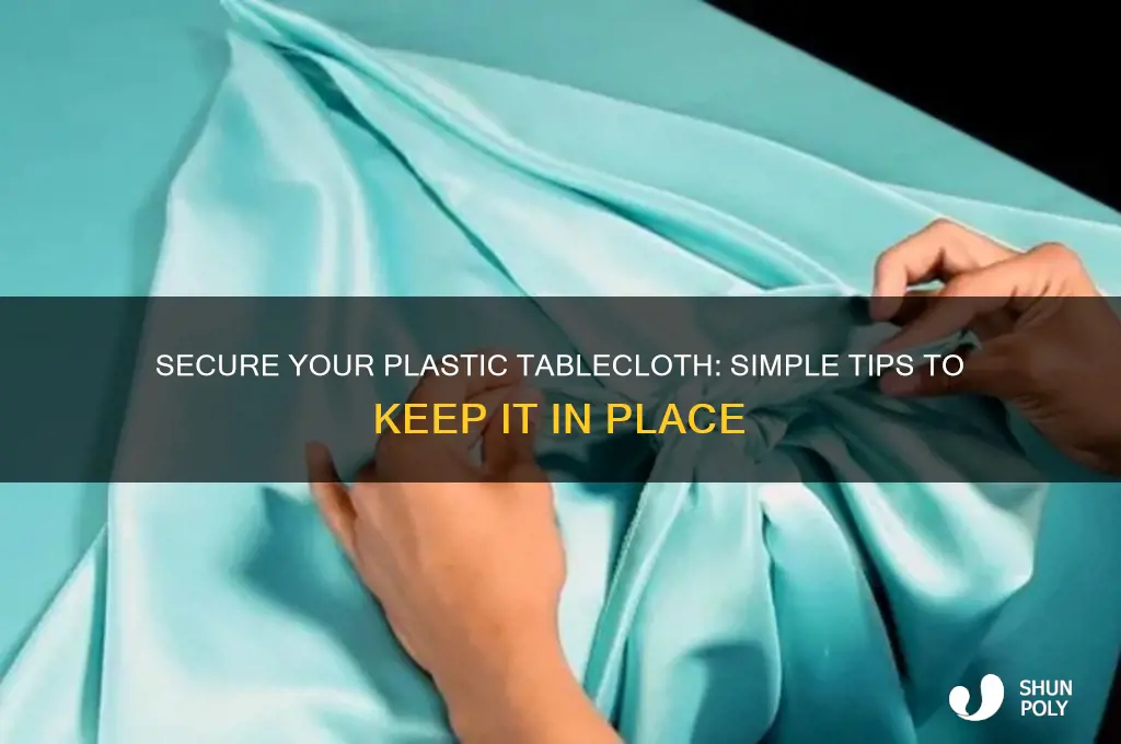 how to make a plastic tablecloth stay in place
