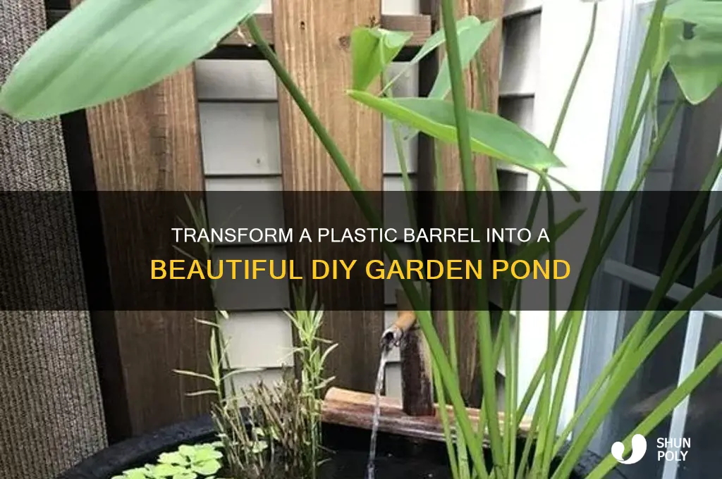 how to make a pond from a plastic barrel