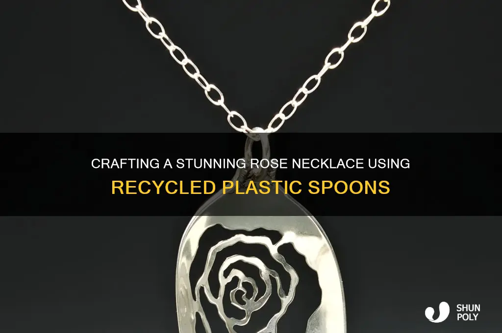 how to make a rose necklace out of plastic spoons