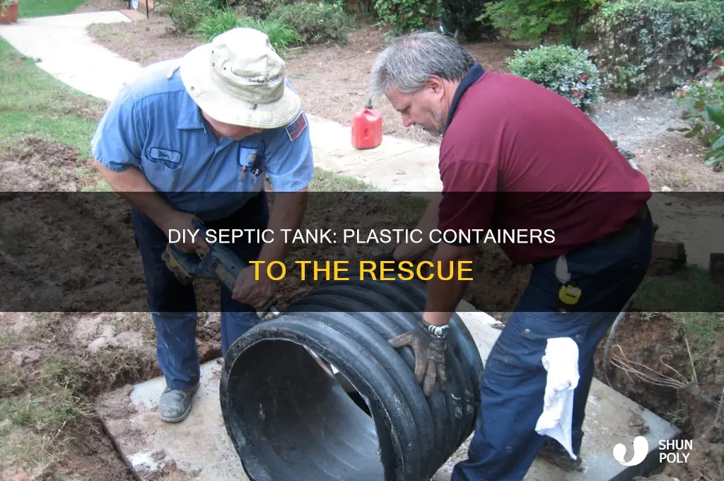 how to make a septic tank from plastic containers
