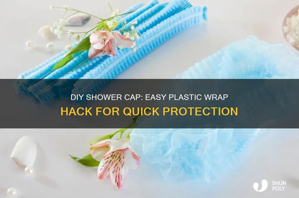 how to make a shower cap out of plastic wrap