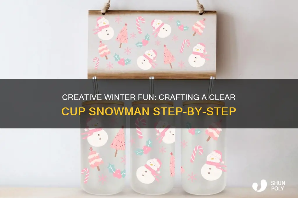 how to make a snowman out of clear plastic cups