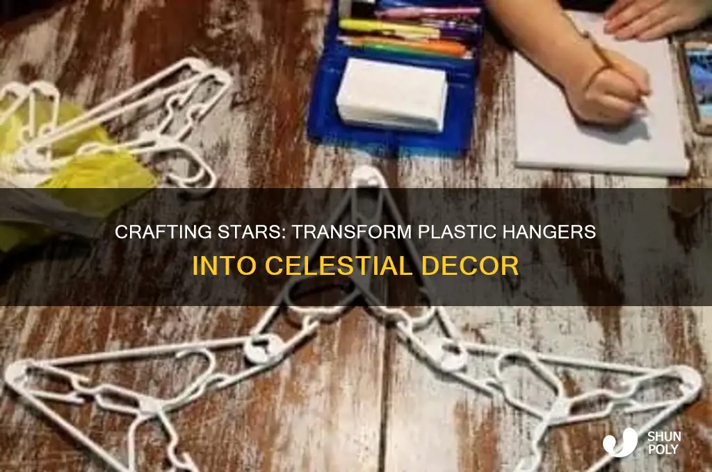how to make a star out of plastic clothes hangers