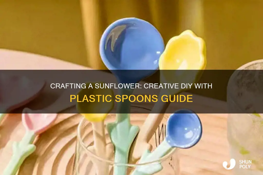 how to make a sunflower with plastic spoons