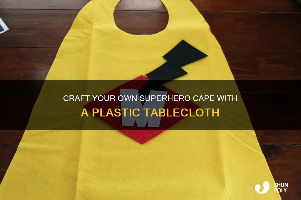 how to make a superhero cape out of plastic tablecloth