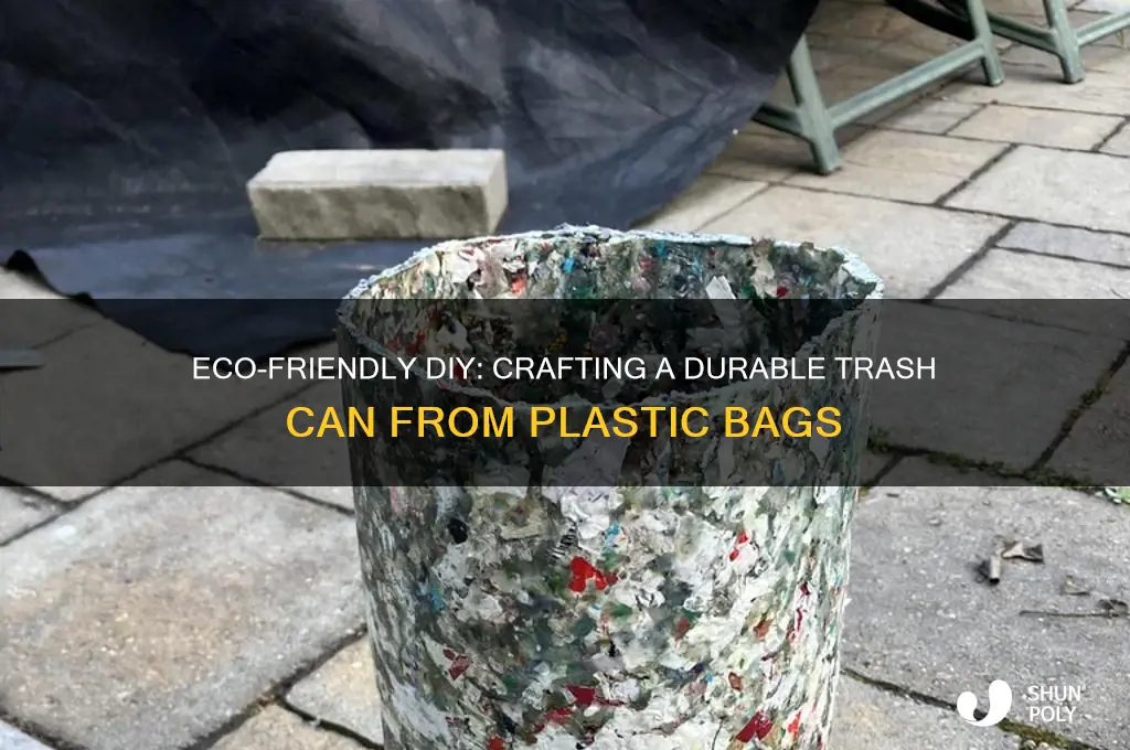 how to make a trash can out of plastic bags