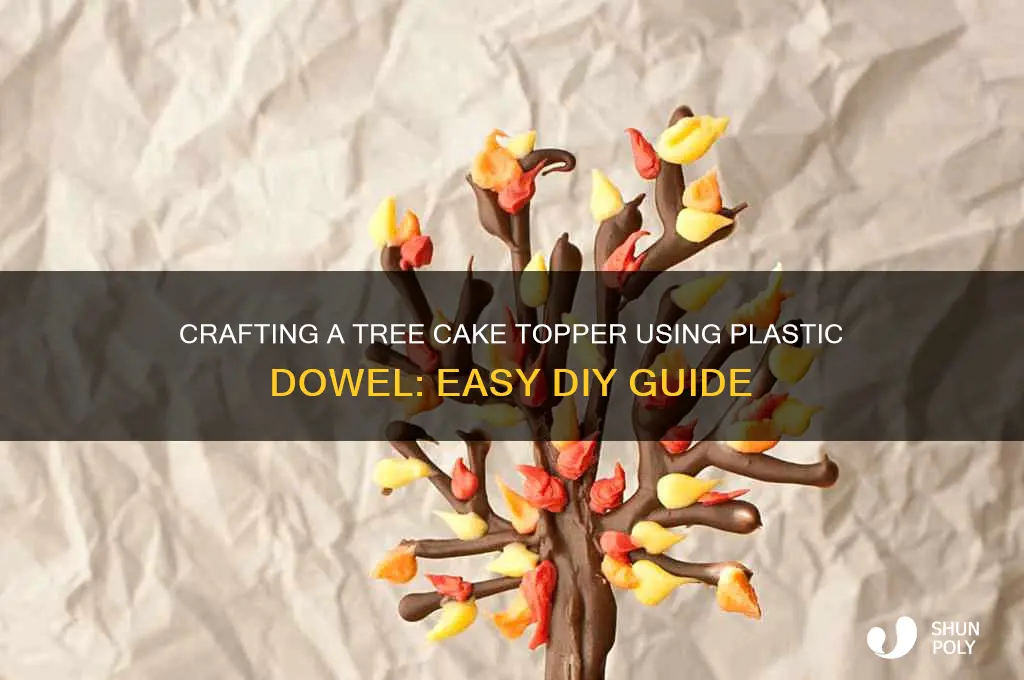 how to make a tree cake topper from plastic dowel