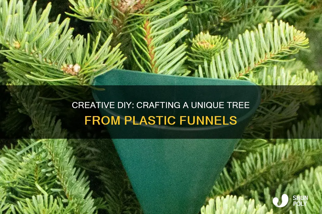 how to make a tree from plastic funnels