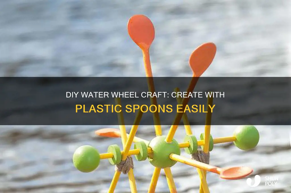 how to make a water wheel with plastic spoons
