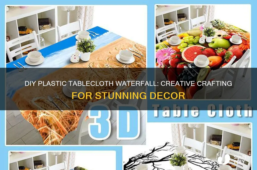 how to make a waterfall out of plastic tablecloth
