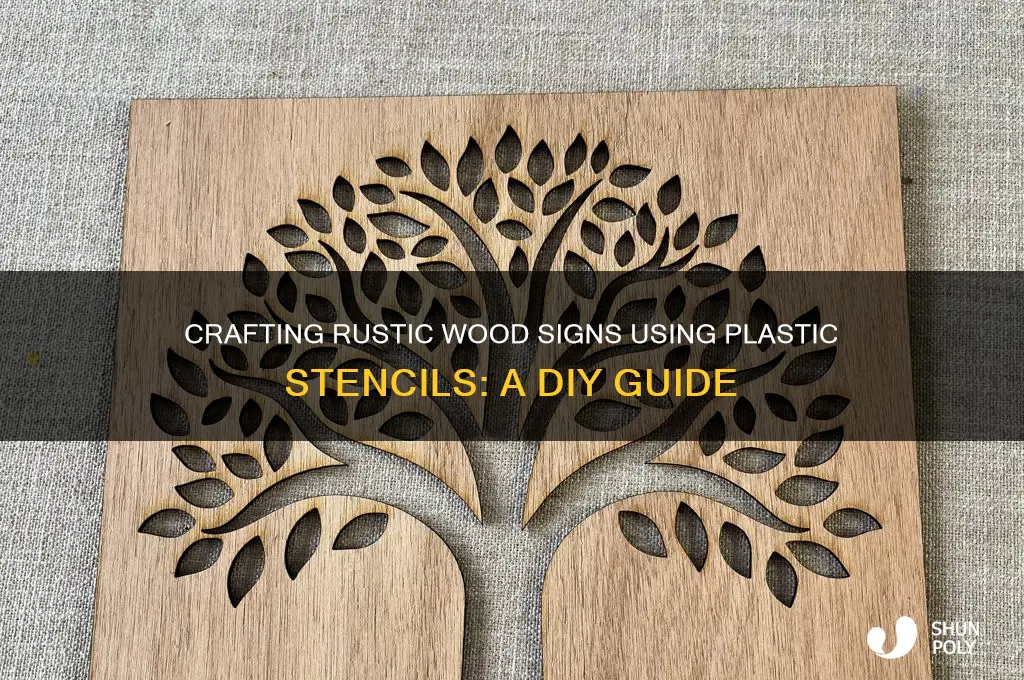 how to make a wood sign with a plastic stencil