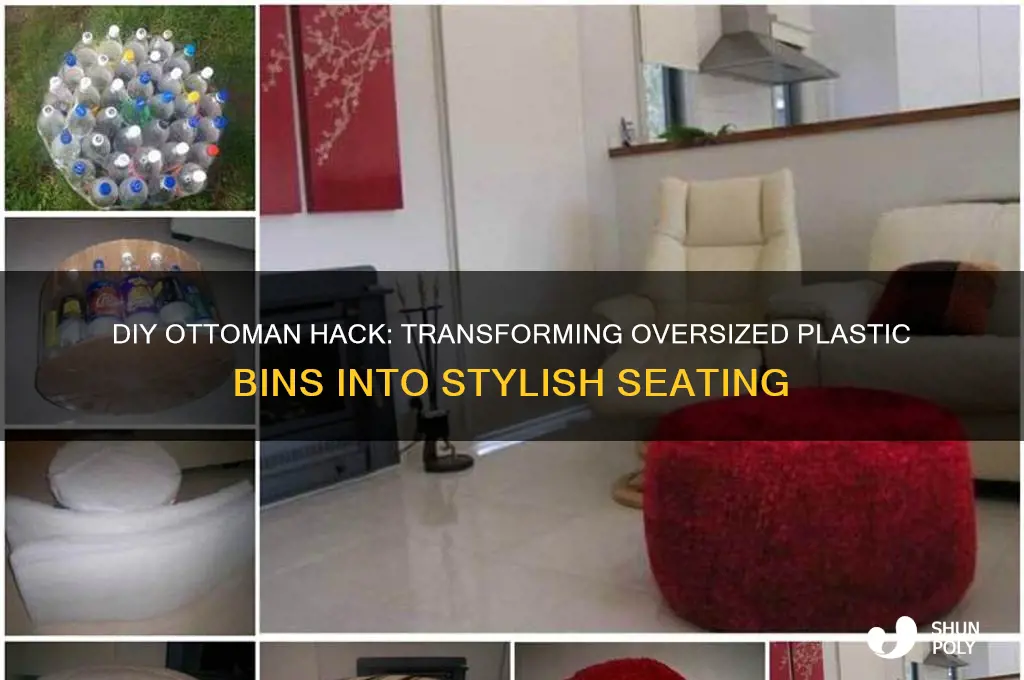how to make an ottoman from an oversized plastic bin
