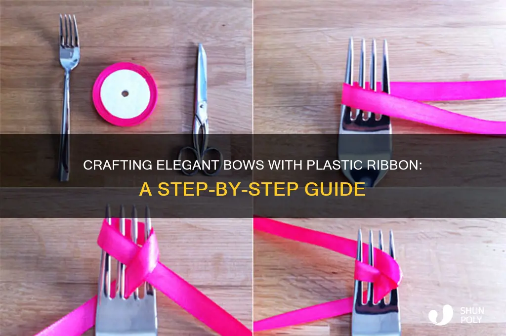 how to make bow with plastic ribbon