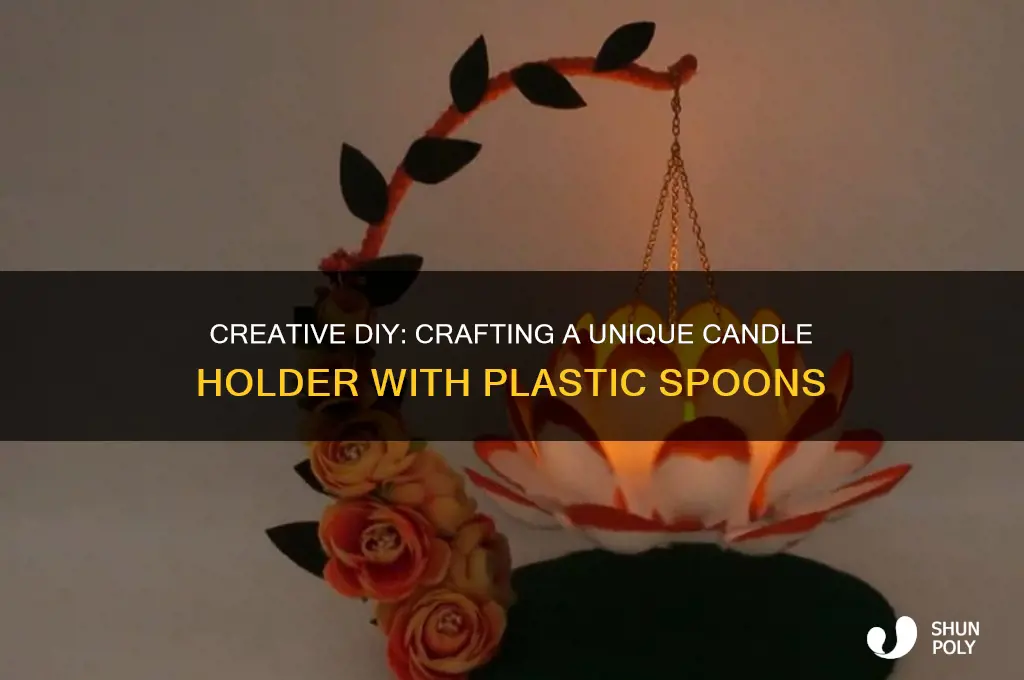 how to make candle holder with plastic spoons