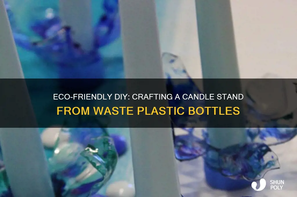 how to make candle stand from waste plastic bottle