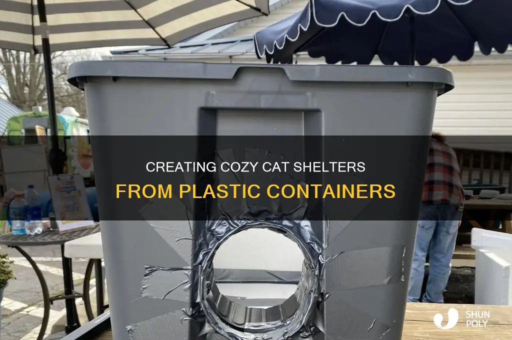 how to make cat shelters out of plastic containers