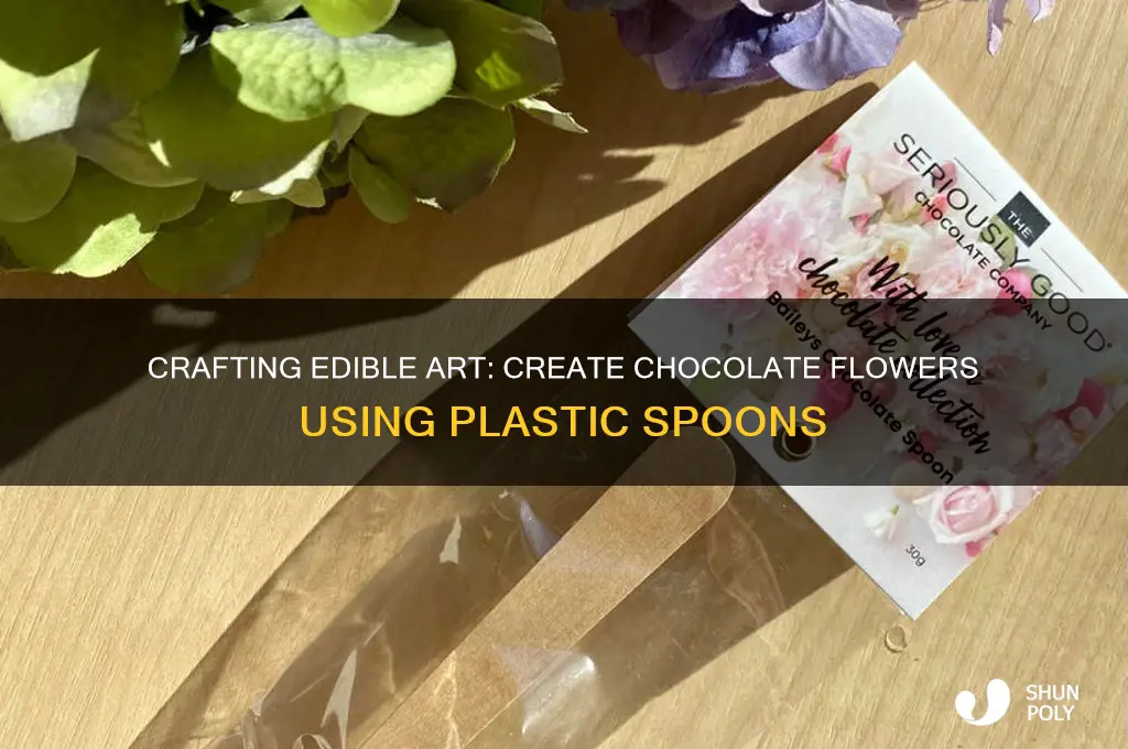 how to make chocolate flowers with plastic spoons