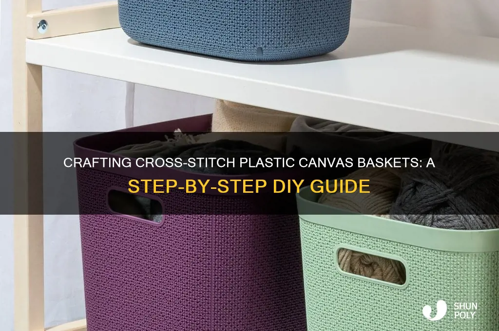 how to make cross plastic canvas baskets