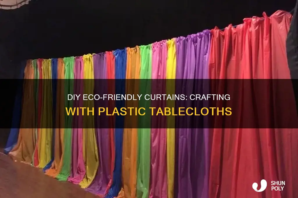 how to make curtains from plastic table cloth
