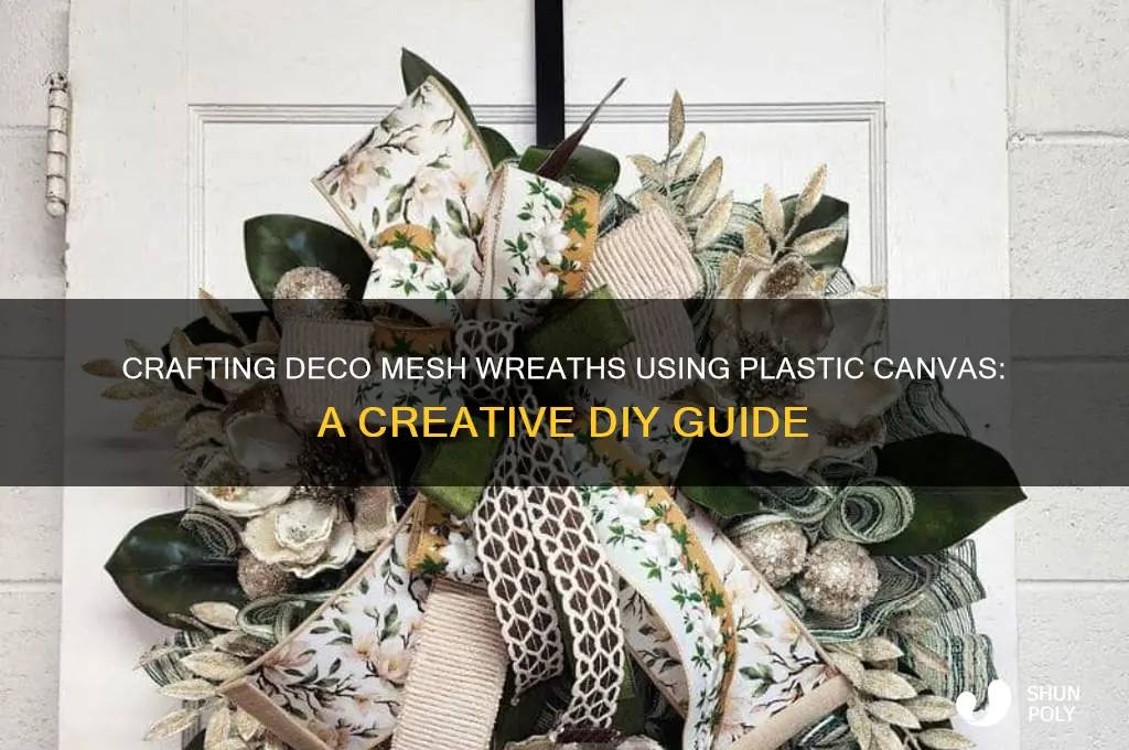 how to make deco mesh wreaths with plastic canvas